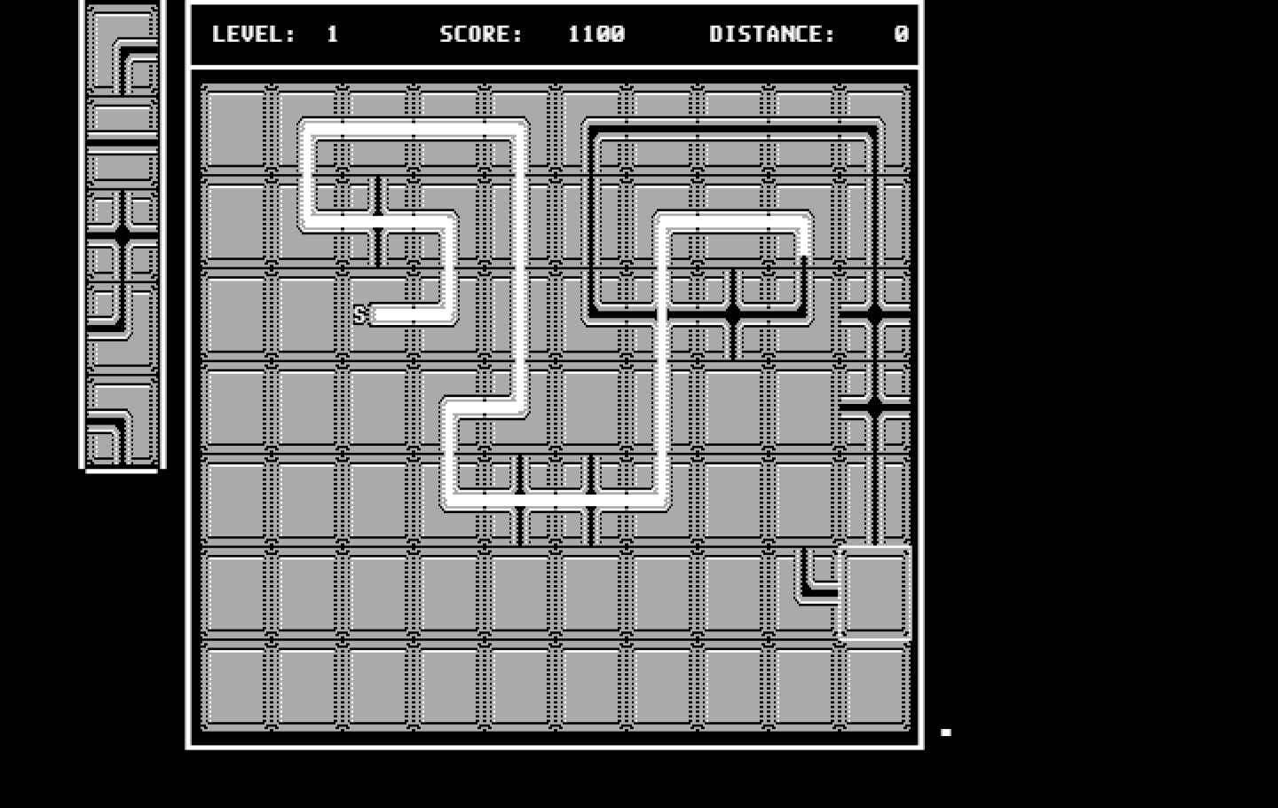 Pipe Dream IBM PC/Compatibles Screenshot: Building a pipe before the flooz spills...