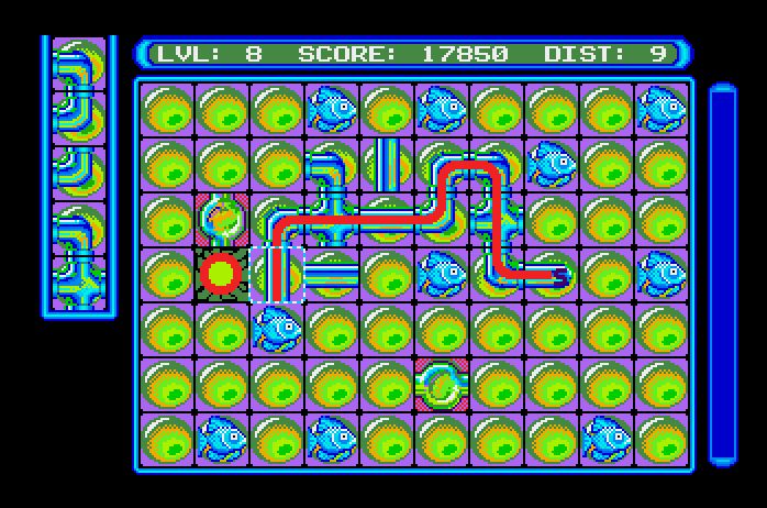 Pipe Dream Apple IIgs Screenshot: I didn't build pipes fast enough!