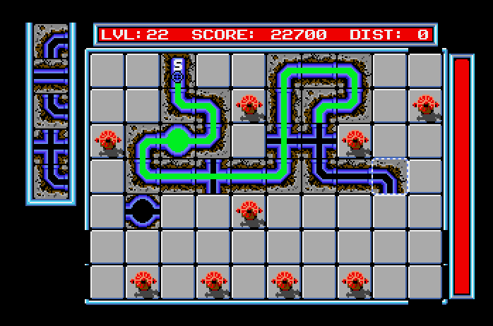 Pipe Dream Apple IIgs Screenshot: Better build quickly, here comes the flooz!