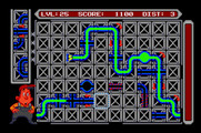 Pipe Dream for Apple IIgs - When there's a gap in the wall you can have the pipes wrap from one side of the screen to the other.