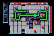 Pipe Dream for Apple IIgs - Additional obstacles are added as the game progresses...