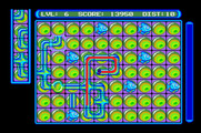 Pipe Dream for Apple IIgs - The fish form obstacles; you can't build pipes in those spaces...