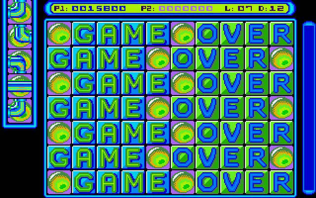 Pipe Dream Amiga Screenshot: Game over.