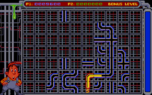 Pipe Dream Amiga Screenshot: Bonus round.