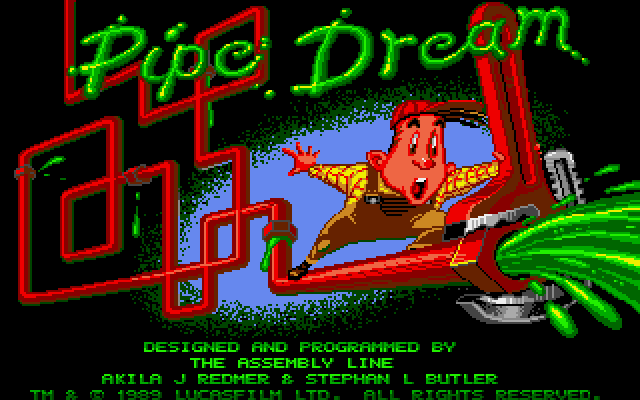 Pipe Dream Amiga Screenshot: Title screen.