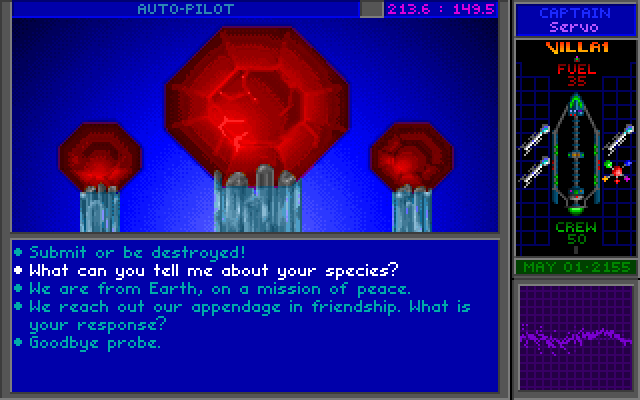 Star Control II IBM PC/Compatibles Screenshot: These crystal probes often attack...