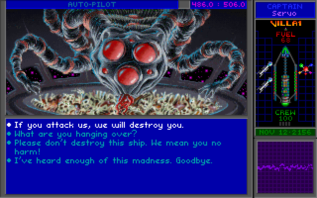 Star Control II IBM PC/Compatibles Screenshot: Talking to the Ur-Quan Kohr-Ah.