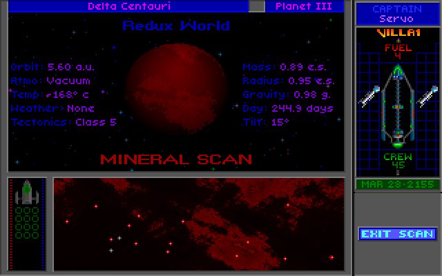 Star Control II IBM PC/Compatibles Screenshot: Scan planets to find minerals or life forms.