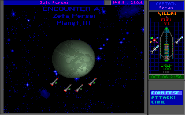 Star Control II IBM PC/Compatibles Screenshot: Encounter at an alien world...