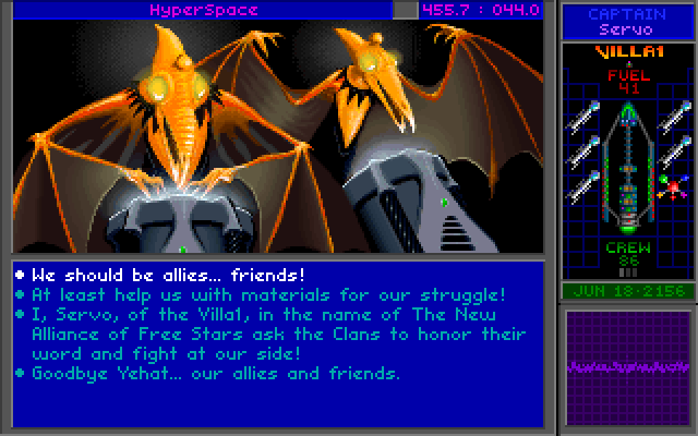 Star Control II IBM PC/Compatibles Screenshot: If only these birds would help me! But they don't want to...