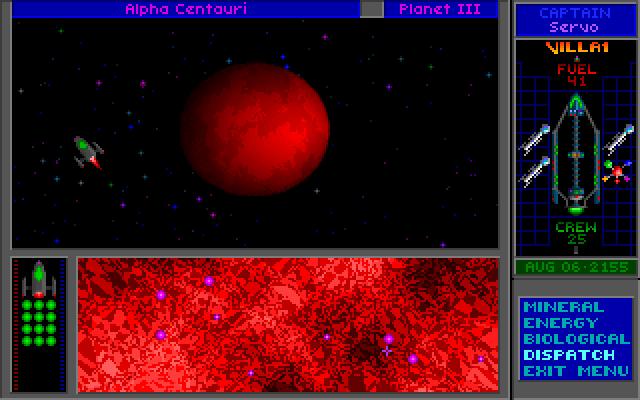 Star Control II IBM PC/Compatibles Screenshot: Dispatch a landing crew to gather up minerals.