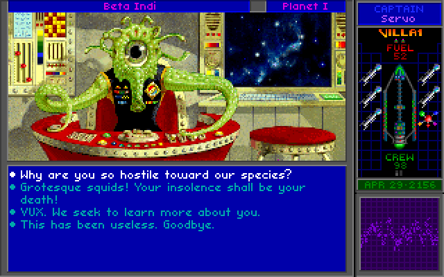 Star Control II IBM PC/Compatibles Screenshot: The Vux are often hostile...can you talk them into helping you?