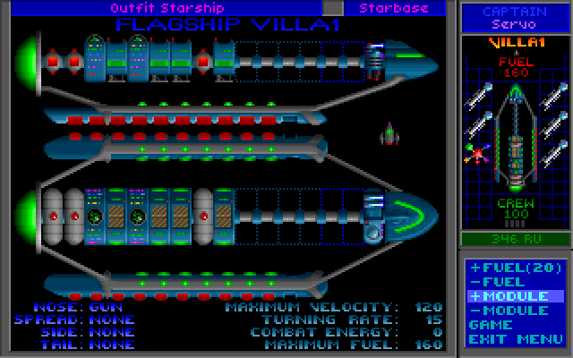 Star Control II IBM PC/Compatibles Screenshot: Outfitting your starship...