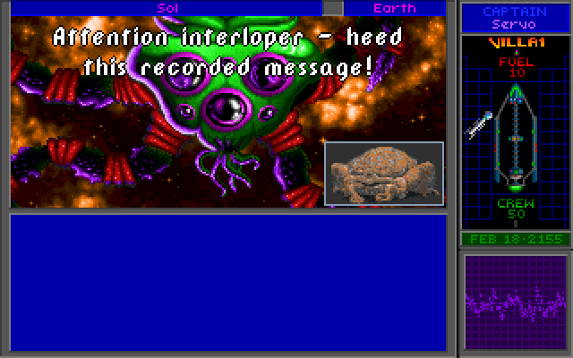 Star Control II IBM PC/Compatibles Screenshot: A probe delivers a recorded message.