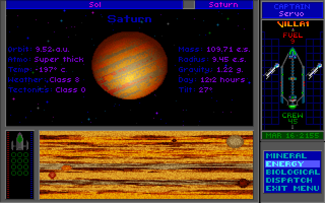 Star Control II IBM PC/Compatibles Screenshot: You can visit numerous planets, but you can't land on gas giants like Saturn.