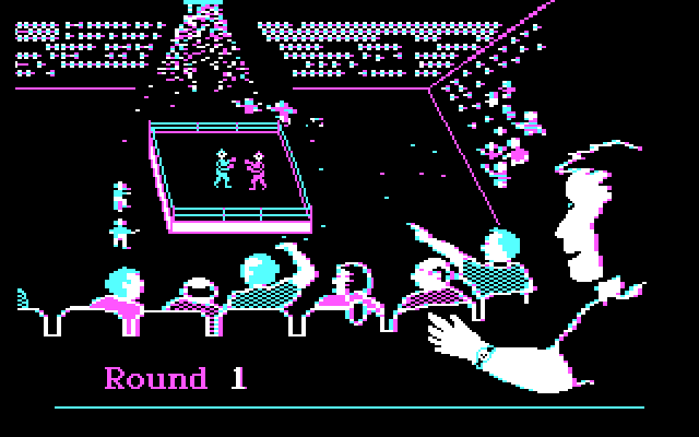 Uptown Gambler IBM PC/Compatibles Screenshot: The fight begins; who will win?