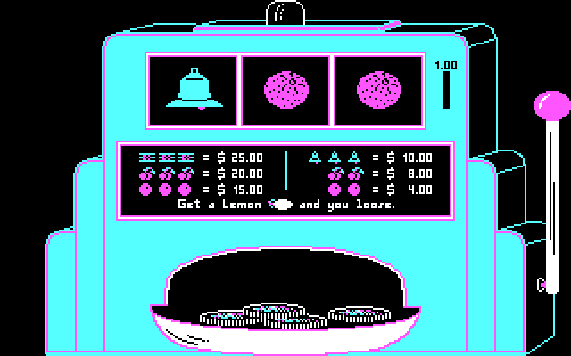 Uptown Gambler IBM PC/Compatibles Screenshot: Won some money!