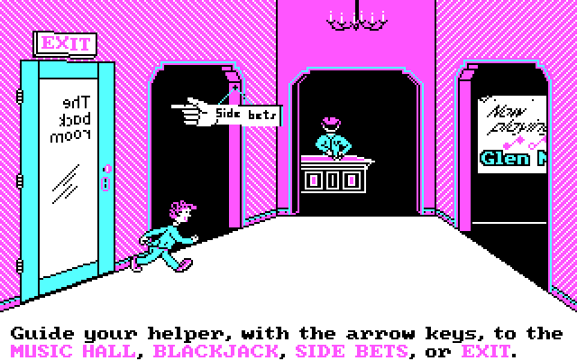 Uptown Gambler IBM PC/Compatibles Screenshot: The main lobby.