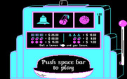 Uptown Gambler for IBM PC/Compatibles - Press space to play the slot machine.