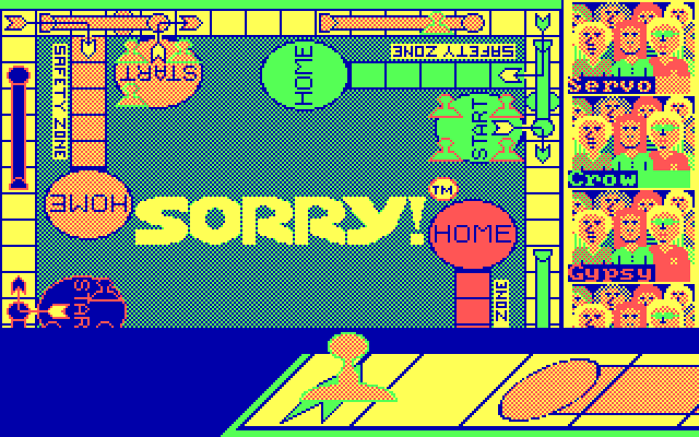 Sorry! IBM PC/Compatibles Screenshot: Another player advances around the board.