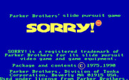 Sorry! for IBM PC/Compatibles - Title with credits.