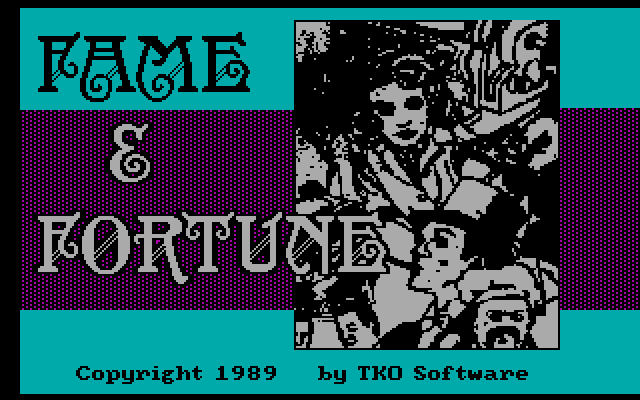 Fame & Fortune IBM PC/Compatibles Screenshot: Title screen.
