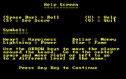 Fame & Fortune for IBM PC/Compatibles - The help screen.