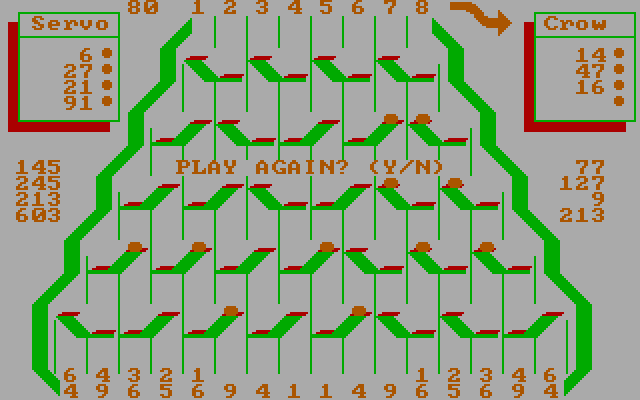Switchbox IBM PC/Compatibles Screenshot: Game over; play again?