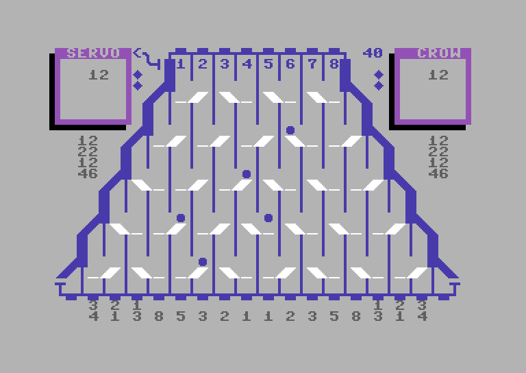 Switchbox Commodore 64 Screenshot: Balls falling towards the bottom of the screen...