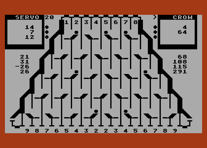 Switchbox Atari 8-bit Screenshot: Player two is ahead...for now.