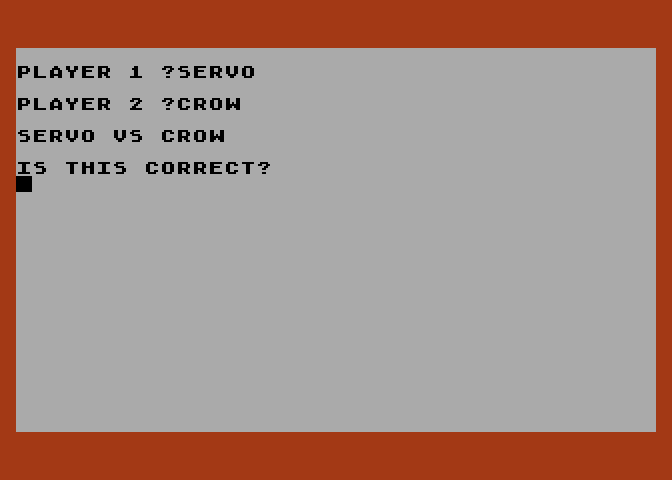 Switchbox Atari 8-bit Screenshot: Setting up the players for a new game.