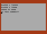 Switchbox for Atari 8-bit - Setting up the players for a new game.