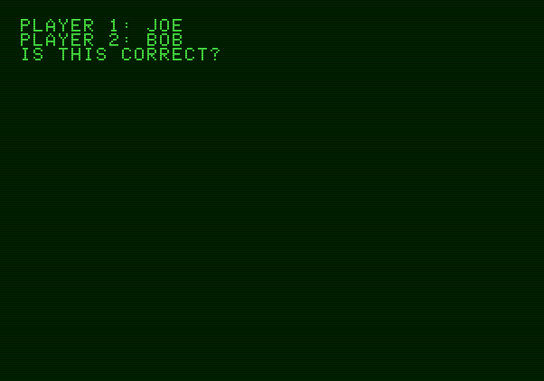Switchbox Apple II Screenshot: First, let's setup the players for a new game.