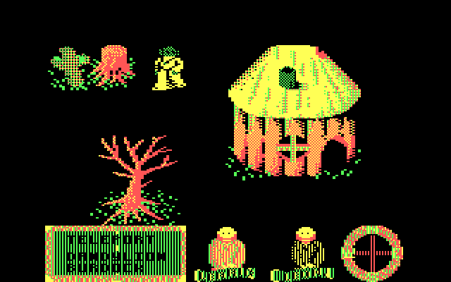 Feud IBM PC/Compatibles Screenshot: I located someone elses hut!