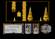 Feud for Atari 8-bit - Walls, trees, and other obstacles get in the way of exploring.