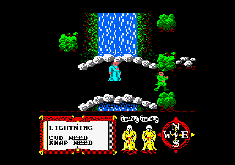 Feud Amstrad CPC Screenshot: Crossing a bridge...