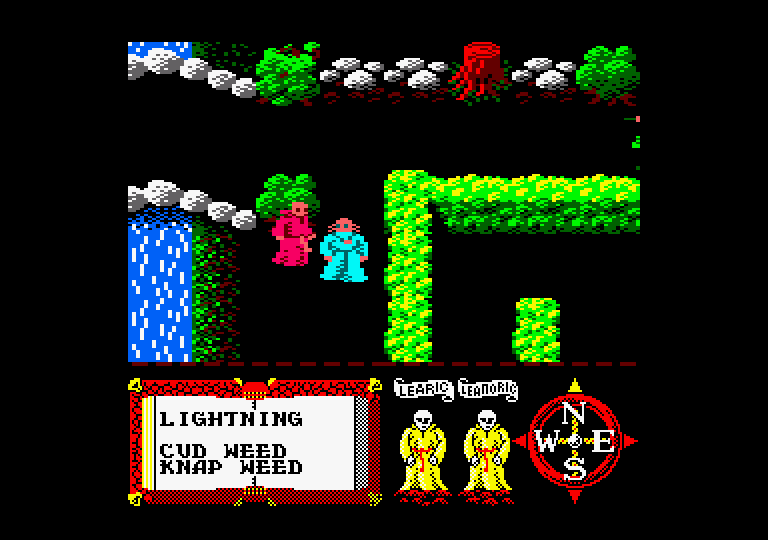 Feud Amstrad CPC Screenshot: You'll encounter some people wandering around...