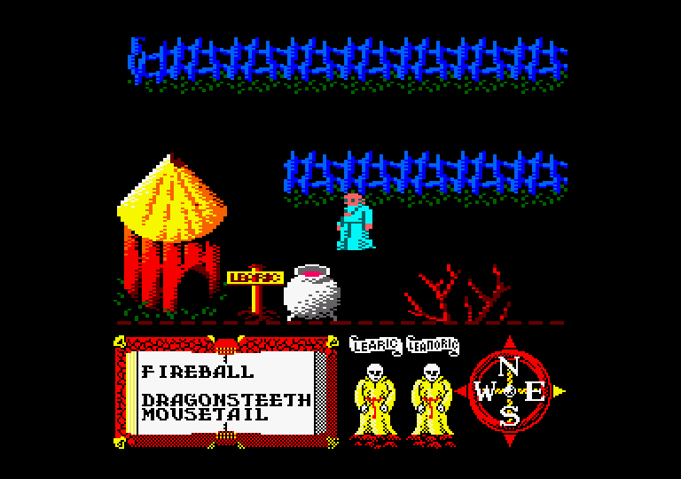 Feud Amstrad CPC Screenshot: Back in town...