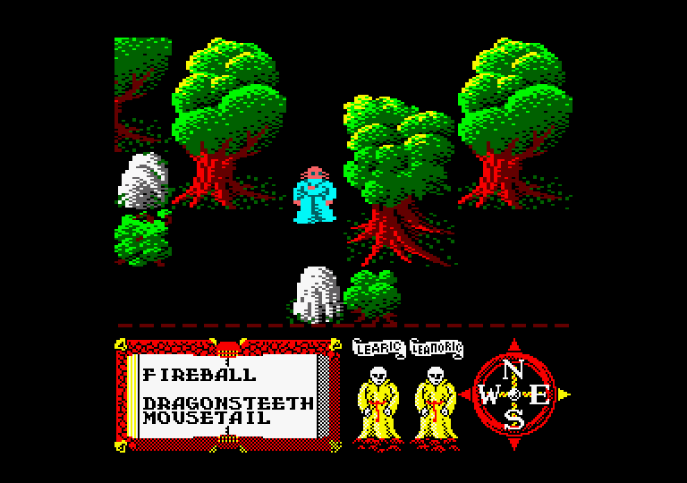 Feud Amstrad CPC Screenshot: Lost in a forest now.