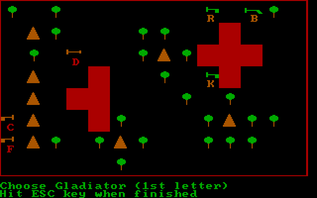 Galactic Gladiators IBM PC/Compatibles Screenshot: A close range battlefield.