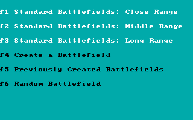 Galactic Gladiators IBM PC/Compatibles Screenshot: There are several types of battlefields available.
