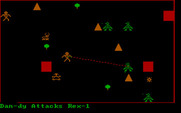 Galactic Gladiators for IBM PC/Compatibles - Attacking another player.