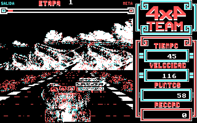 4x4 Team IBM PC/Compatibles Screenshot: Crash! I hit something...