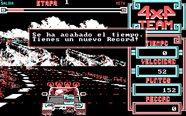 4x4 Team IBM PC/Compatibles Screenshot: Game over.