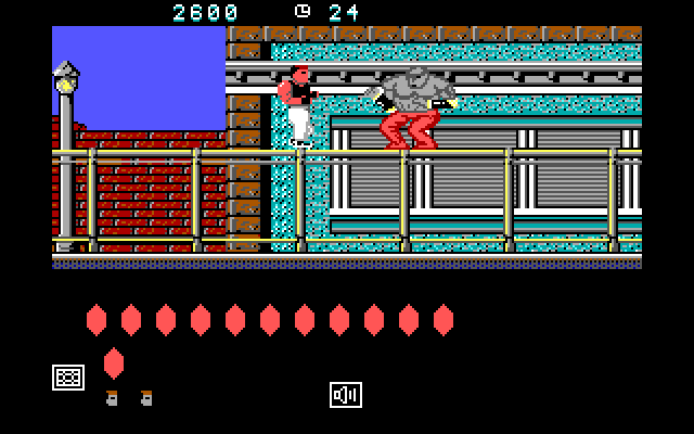 Bad Dudes vs. Dragon Ninja IBM PC/Compatibles Screenshot: The first end of level boss.