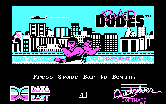 Bad Dudes vs. Dragon Ninja IBM PC/Compatibles Screenshot: Title screen.