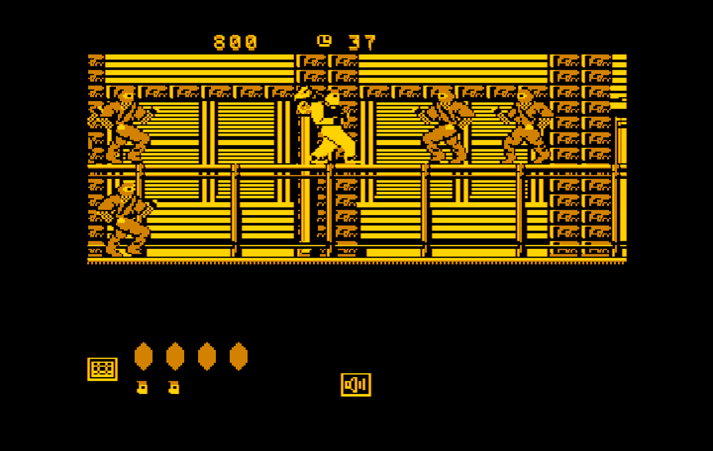 Bad Dudes vs. Dragon Ninja IBM PC/Compatibles Screenshot: Uh oh, surrounded!