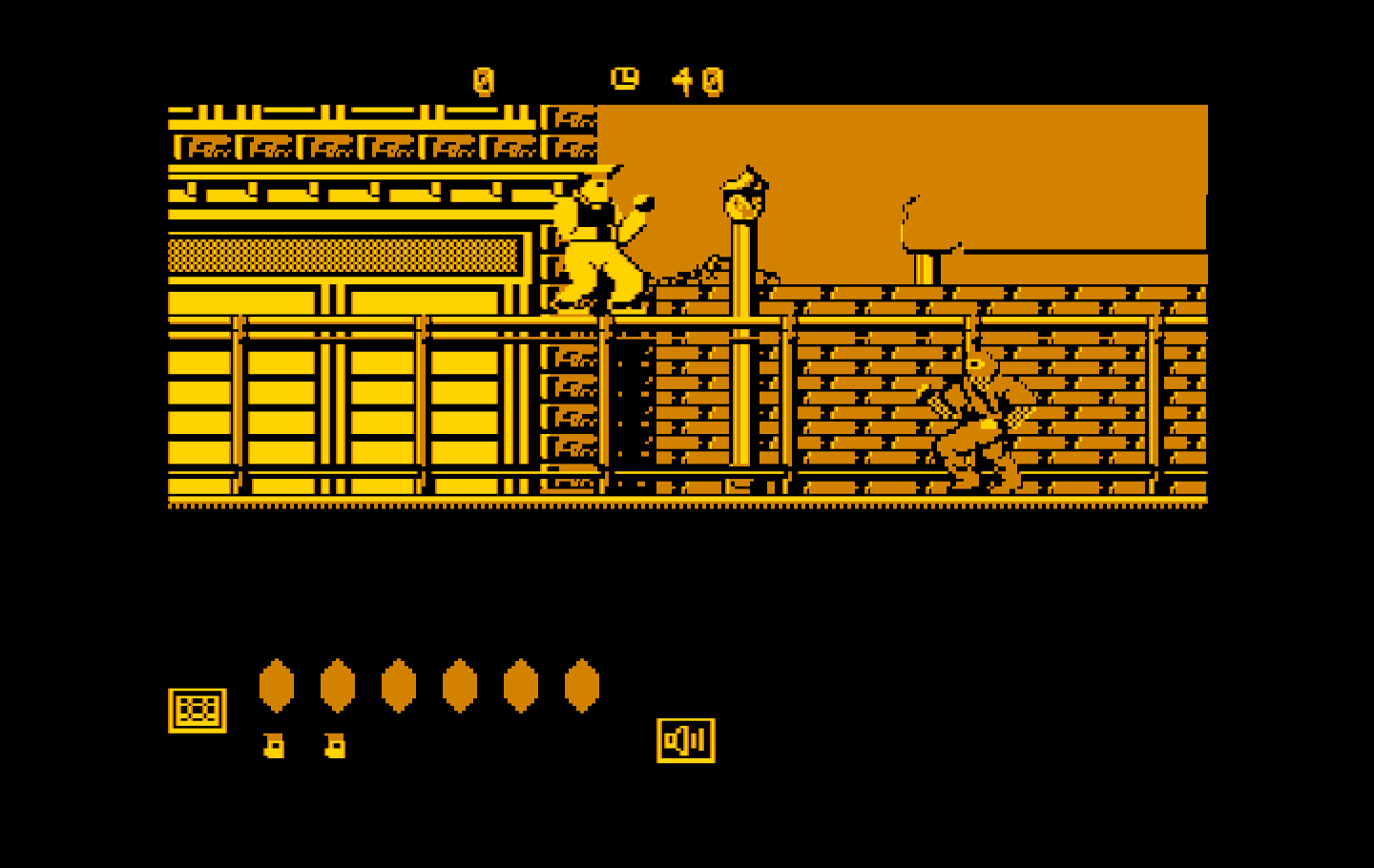 Bad Dudes vs. Dragon Ninja IBM PC/Compatibles Screenshot: Starting a new game.