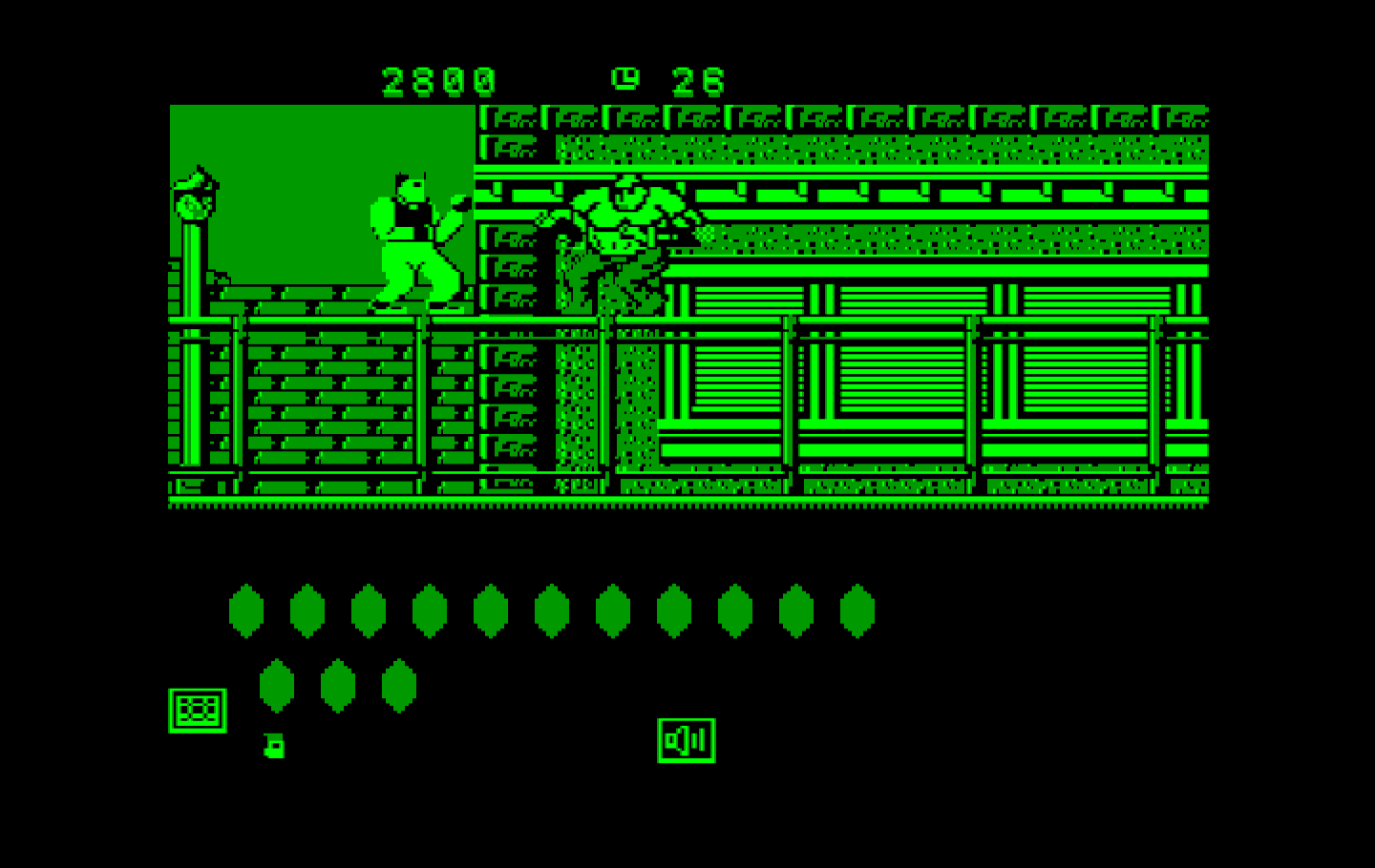Bad Dudes vs. Dragon Ninja IBM PC/Compatibles Screenshot: The first end of level boss.