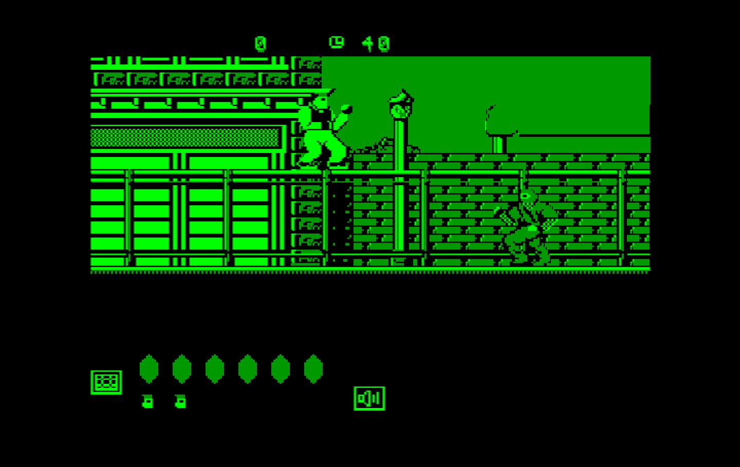 Bad Dudes vs. Dragon Ninja IBM PC/Compatibles Screenshot: Starting a new game.